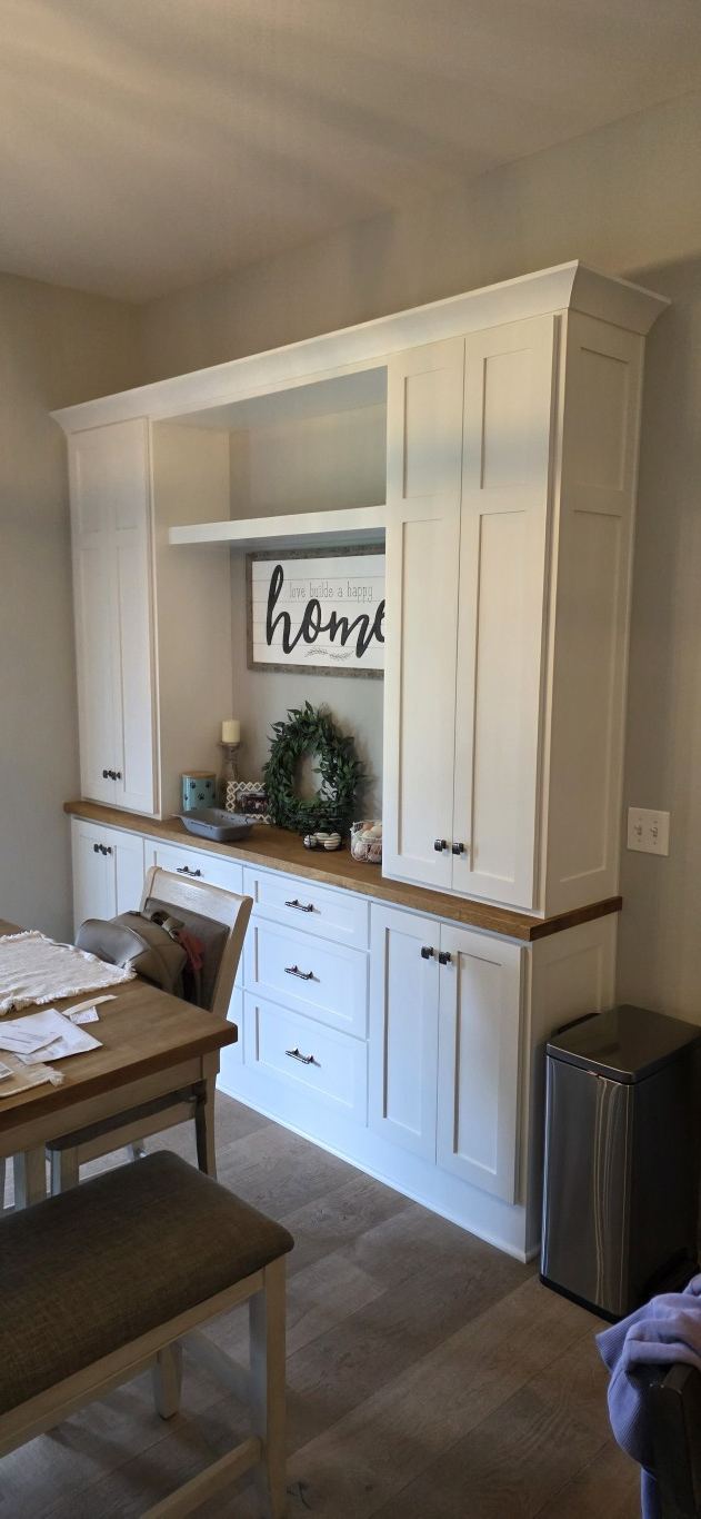 Timber & Sage Full Basement cabinetry detail in Louisburg, KS