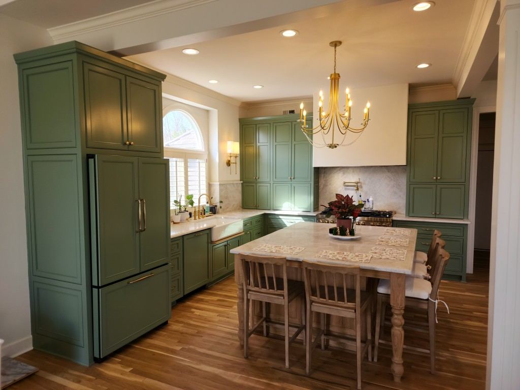 Sage & White Oak Kitchen — custom cabinetry by Timbercraft in Leawood, KS